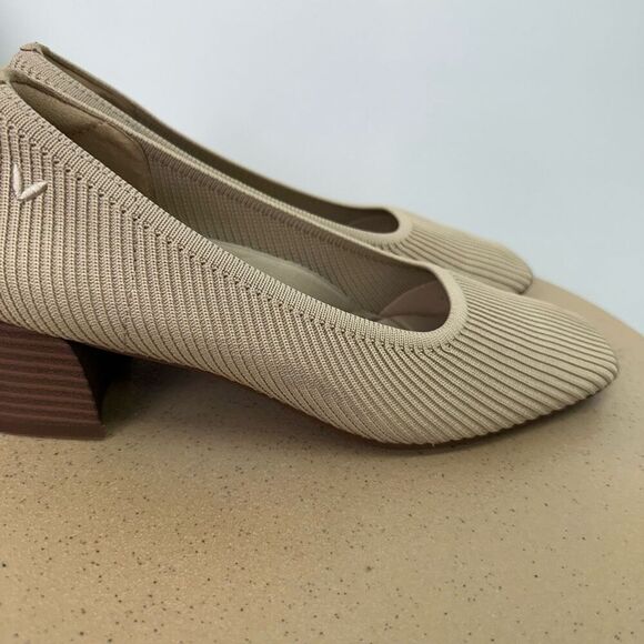 Vivaia Women’s Nude Tan Beige Square-Toe Chunky Heels (Melody Pro) - Picture 4 of 14